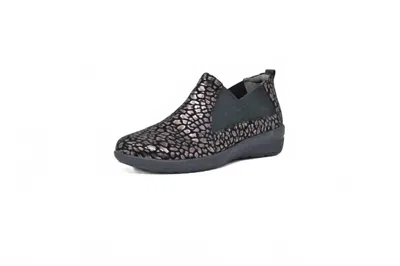 Ziera Women's Noslen Slip-on Loafers In Black & Pewter Leopard Black In Multi