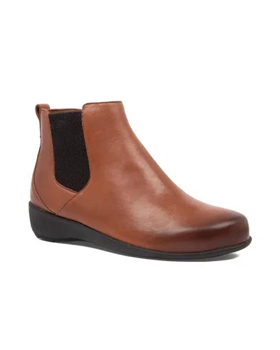 Ziera Women's Shanghai Xf Boots In Dark Tan Leather In Brown