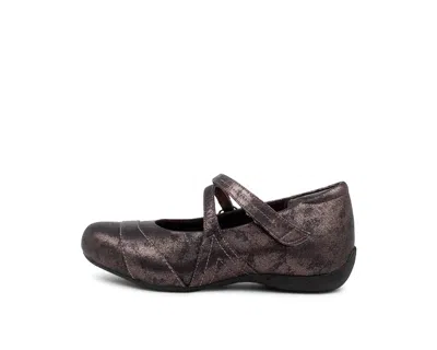 Ziera Women's Xray Leather Flat Shoes In Pewter Metal In Brown