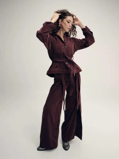 Zierra Leona Viboraire Pant In Burgundy