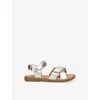 ZIG AND STAR KIDS' RAE CROSS-OVER METALLIC-LEATHER SANDALS GOL