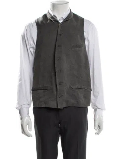 Pre-owned Ziggy Chen 2014 Linen Suit Vest In Grey