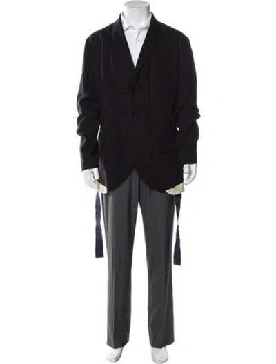 Pre-owned Ziggy Chen 2017 Linen Blazer In Black