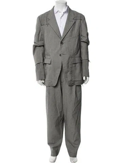 Pre-owned Ziggy Chen 2019 Plaid Print Two-piece Suit In Grey