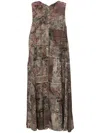 Ziggy Chen Abstract-print Midi Dress In Brown