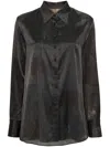Ziggy Chen Abstract-print Satin Shirt In Grey