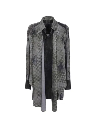 Ziggy Chen Abstract-print Layered Shirt In Black