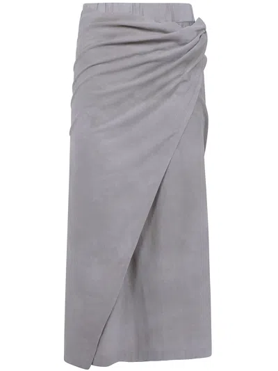 Ziggy Chen Asymetric Jersey Skirt In Gray