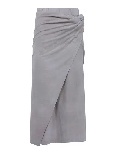 Ziggy Chen Asymetric Jersey Skirt In Grey