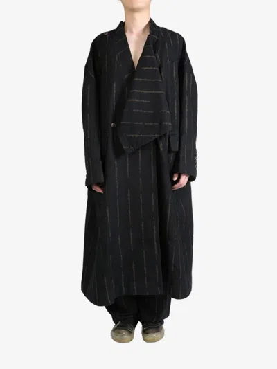 Ziggy Chen Asymmetric Design Coat In Black