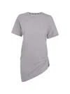 Ziggy Chen Asymmetric Gathered T-shirt In Gray