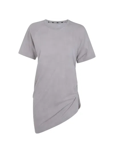 Ziggy Chen Asymmetric Gathered T-shirt In Gray