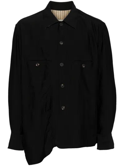 Ziggy Chen Asymmetric Shirt Jacket In Black