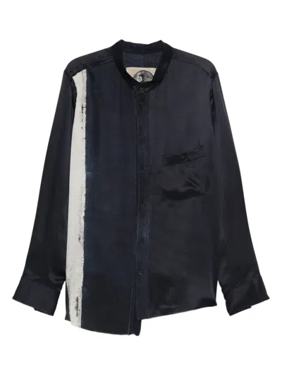 Ziggy Chen Asymmetric Silk Shirt In Blue