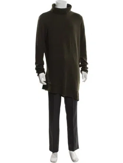 Pre-owned Ziggy Chen Baby Cashmere Turtleneck Pullover In Green