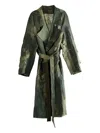 Ziggy Chen Belted Double-breasted Coat In Green