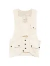Ziggy Chen Belted Multi-pocket Gilets In White