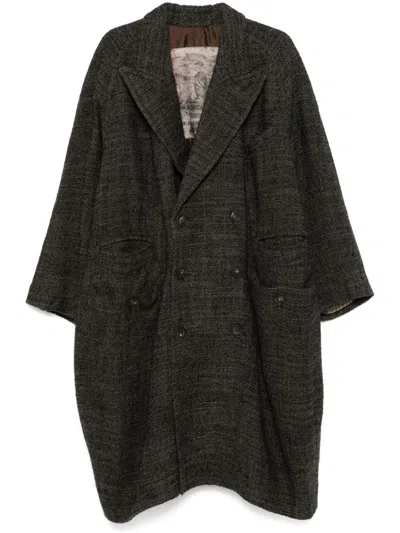 Ziggy Chen Bouclé Coat In Brown