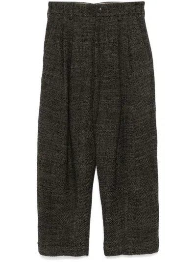 Ziggy Chen Bouclé Trousers In Brown
