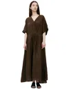 Ziggy Chen Brown Linen Dress In Brown