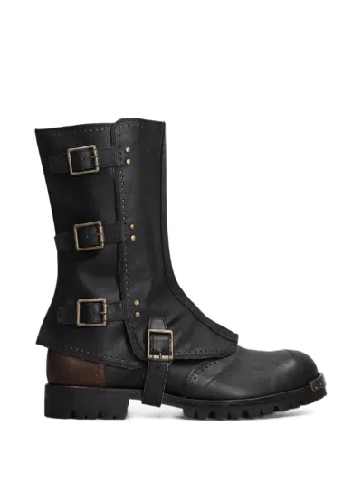 Ziggy Chen Buckle-fastening Leather Boots In Multi
