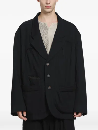 Ziggy Chen Bulge Placket Blazer In Black