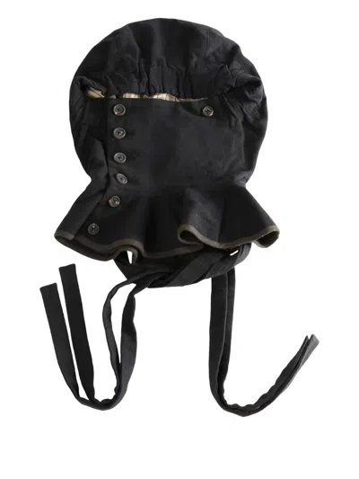 Ziggy Chen Button-detailed Balaclava Hat In Black