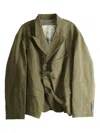 Ziggy Chen Button-down Blazer In Green