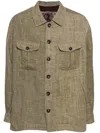 Ziggy Chen Button-up Shirt Jacket In Green