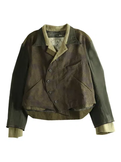 Ziggy Chen Buttoned Panelled Jacket In Green