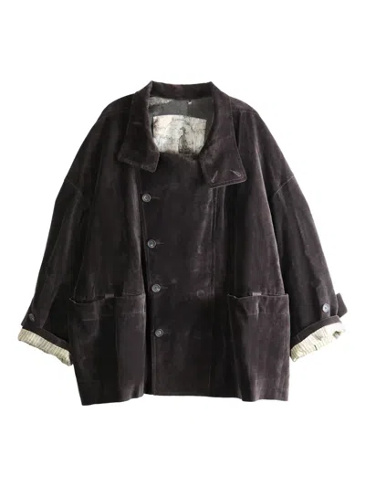 Ziggy Chen Buttoned Patch-pocket Coat In Black