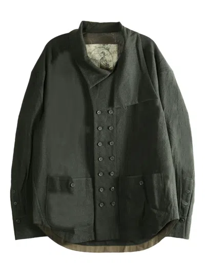 Ziggy Chen Buttoned Patch-pocket Jacket In Black