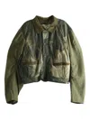 Ziggy Chen Buttoned Patch-pocket Jacket In Green