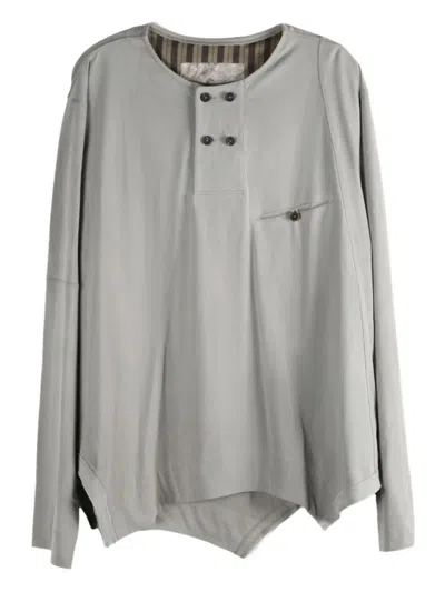 Ziggy Chen Buttoned-placket Long-sleeve Top