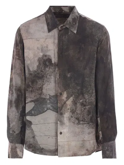 Ziggy Chen Buttoned Silk Shirt In Brown