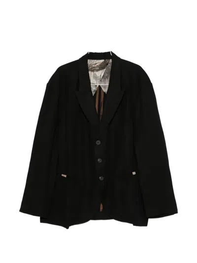 Ziggy Chen Buttoned Single-breasted Suit Jacket In Black