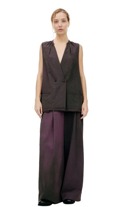 Ziggy Chen Buttoned Vest In Brown