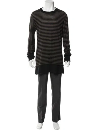 Pre-owned Ziggy Chen Cashmere Striped Pullover In Green