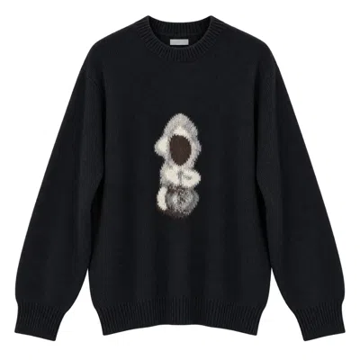 Ziggy Chen Cashmere Sweater With An Abstract Print In Black