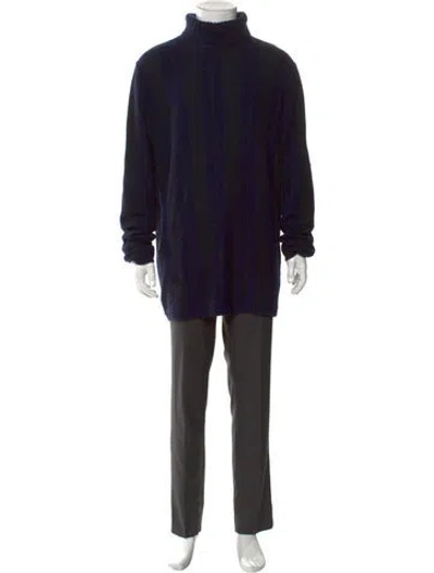 Pre-owned Ziggy Chen Cashmere Turtleneck Pullover In Blue