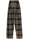 Ziggy Chen Checked Straight-leg Trousers In Grey