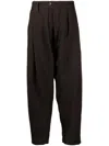Ziggy Chen Checked Tapered Trousers In Brown