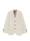 Ziggy Chen Checkerboard-pattern Single-breasted Blazer In White