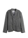 Ziggy Chen Check-pattern Notched-lapel Jacket In Gray