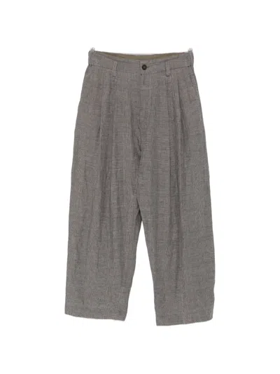 Ziggy Chen Check-pattern Trousers In Gray