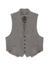 Ziggy Chen Check-pattern Waistcoat In Gray