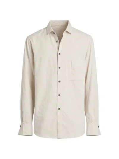 Ziggy Chen Chest-pocket Button-up Shirt In Neutral