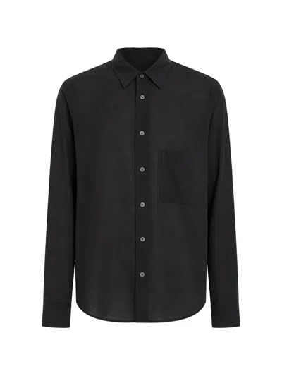 Ziggy Chen Chest-pocket Long-sleeve Shirt In Black