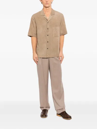 Ziggy Chen Chest-pocket Shirt In Brown