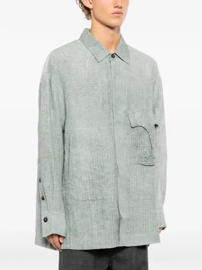 Ziggy Chen Chest-pocket Shirt In Gray